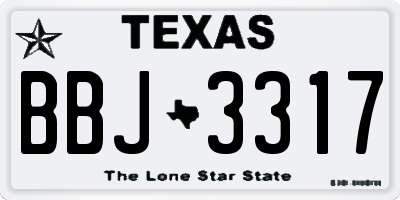 TX license plate BBJ3317