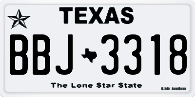 TX license plate BBJ3318