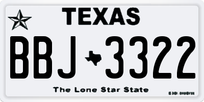 TX license plate BBJ3322