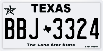 TX license plate BBJ3324