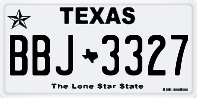 TX license plate BBJ3327