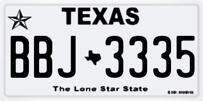 TX license plate BBJ3335