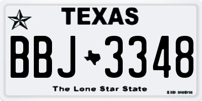 TX license plate BBJ3348