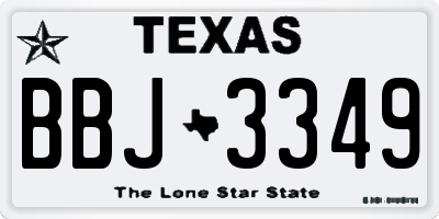 TX license plate BBJ3349