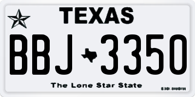 TX license plate BBJ3350
