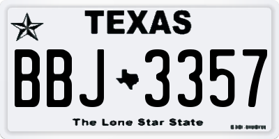 TX license plate BBJ3357