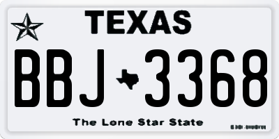 TX license plate BBJ3368