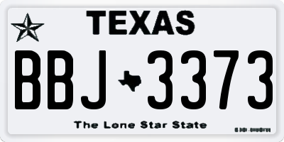 TX license plate BBJ3373