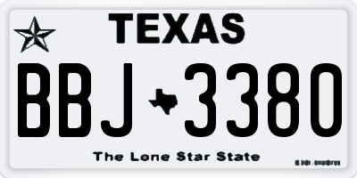 TX license plate BBJ3380
