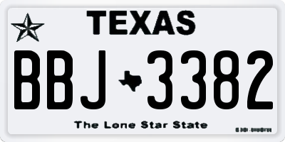 TX license plate BBJ3382