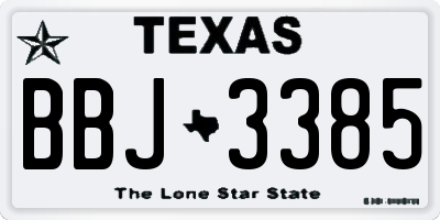 TX license plate BBJ3385