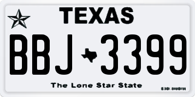 TX license plate BBJ3399