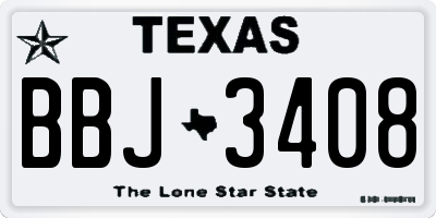TX license plate BBJ3408