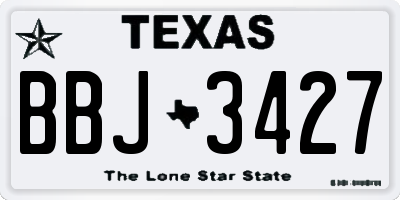 TX license plate BBJ3427