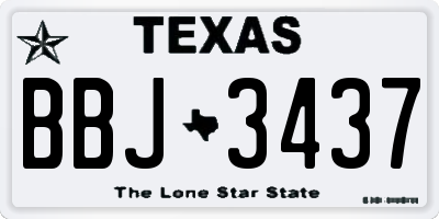 TX license plate BBJ3437