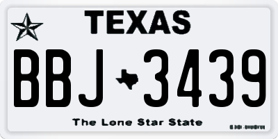 TX license plate BBJ3439