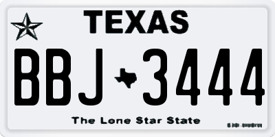 TX license plate BBJ3444