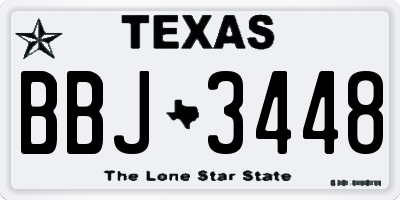 TX license plate BBJ3448