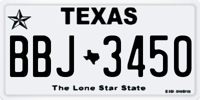 TX license plate BBJ3450