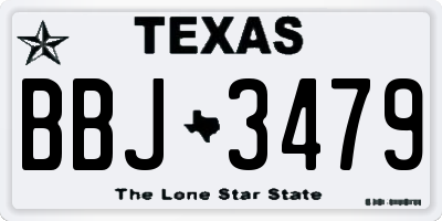 TX license plate BBJ3479
