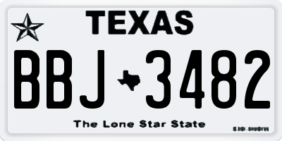 TX license plate BBJ3482