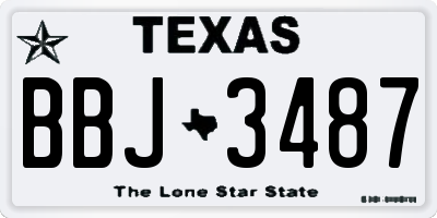 TX license plate BBJ3487