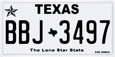 TX license plate BBJ3497
