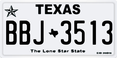 TX license plate BBJ3513