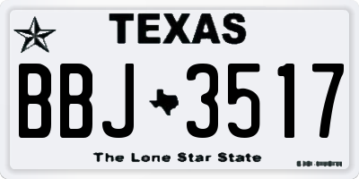TX license plate BBJ3517