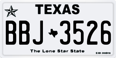 TX license plate BBJ3526