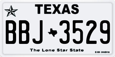 TX license plate BBJ3529