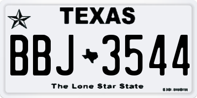 TX license plate BBJ3544