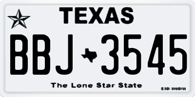 TX license plate BBJ3545