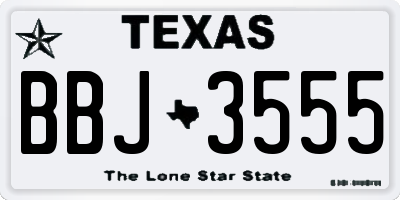 TX license plate BBJ3555