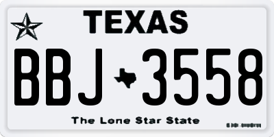 TX license plate BBJ3558