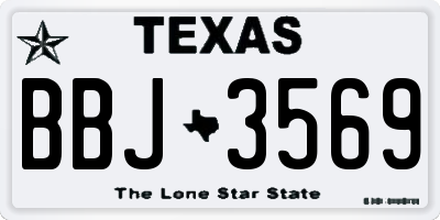 TX license plate BBJ3569