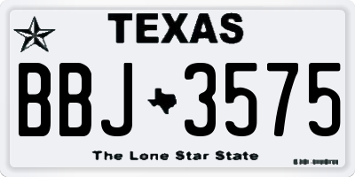 TX license plate BBJ3575