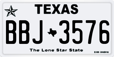 TX license plate BBJ3576