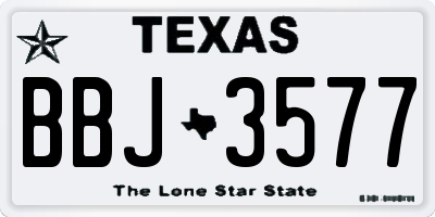 TX license plate BBJ3577