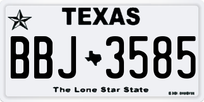 TX license plate BBJ3585