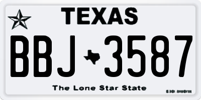 TX license plate BBJ3587