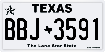 TX license plate BBJ3591