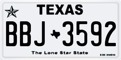 TX license plate BBJ3592