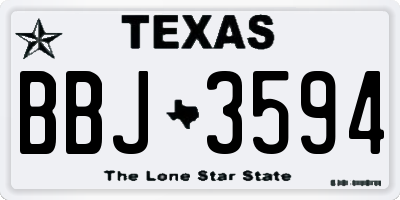 TX license plate BBJ3594