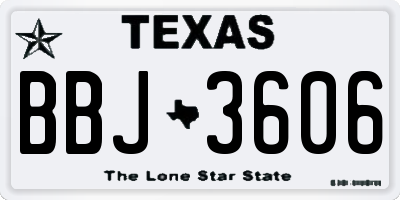 TX license plate BBJ3606