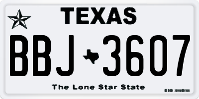 TX license plate BBJ3607