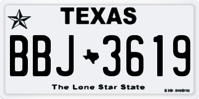 TX license plate BBJ3619