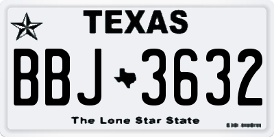 TX license plate BBJ3632
