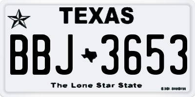 TX license plate BBJ3653