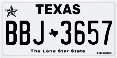 TX license plate BBJ3657